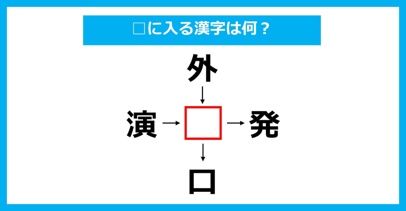 【漢字穴埋めクイズ】□に入る漢字は何？（第3922問）