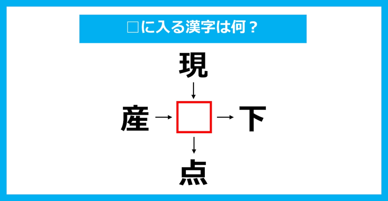 【漢字穴埋めクイズ】□に入る漢字は何?(第3930問)