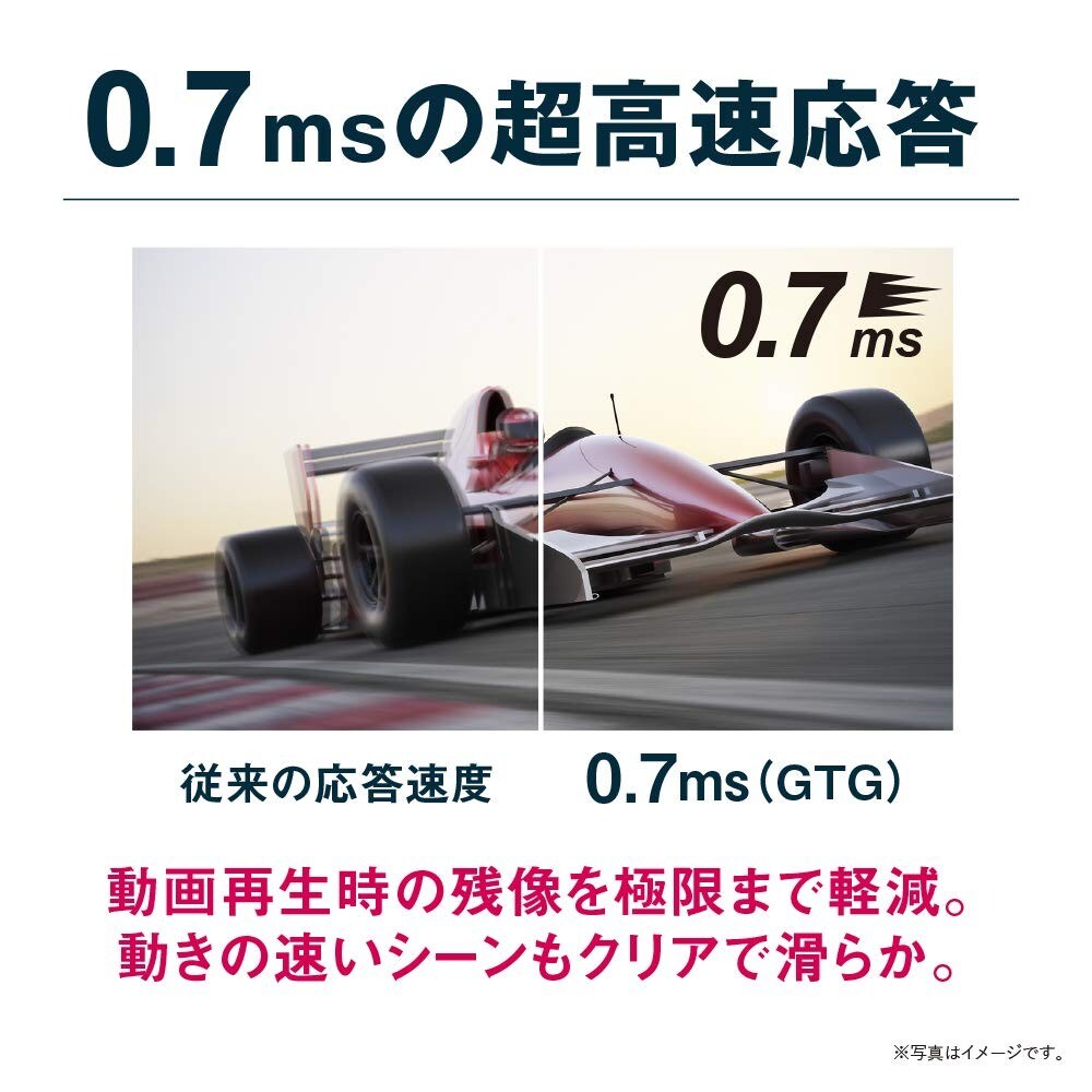 画面のちらつきや残像を最小限に抑える「応答速度」