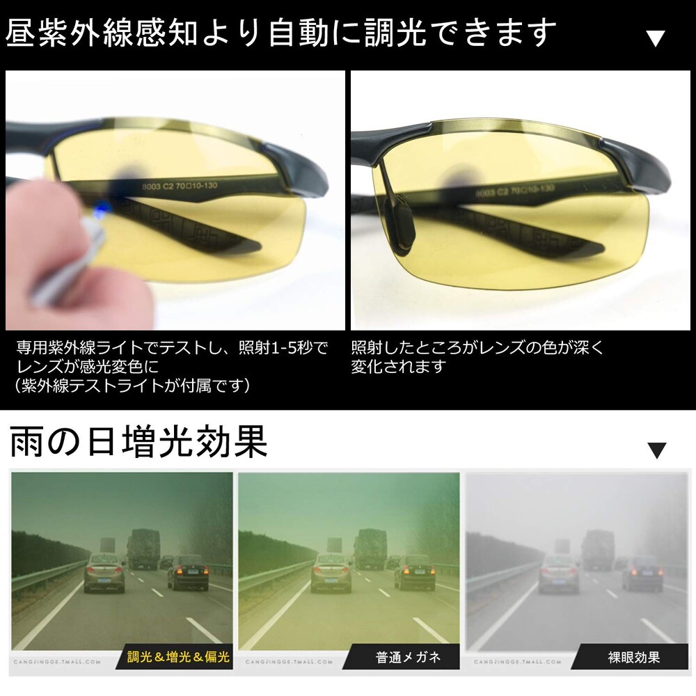 ■調光レンズ|室内ではクリアレンズで屋外ではサングラスに変身