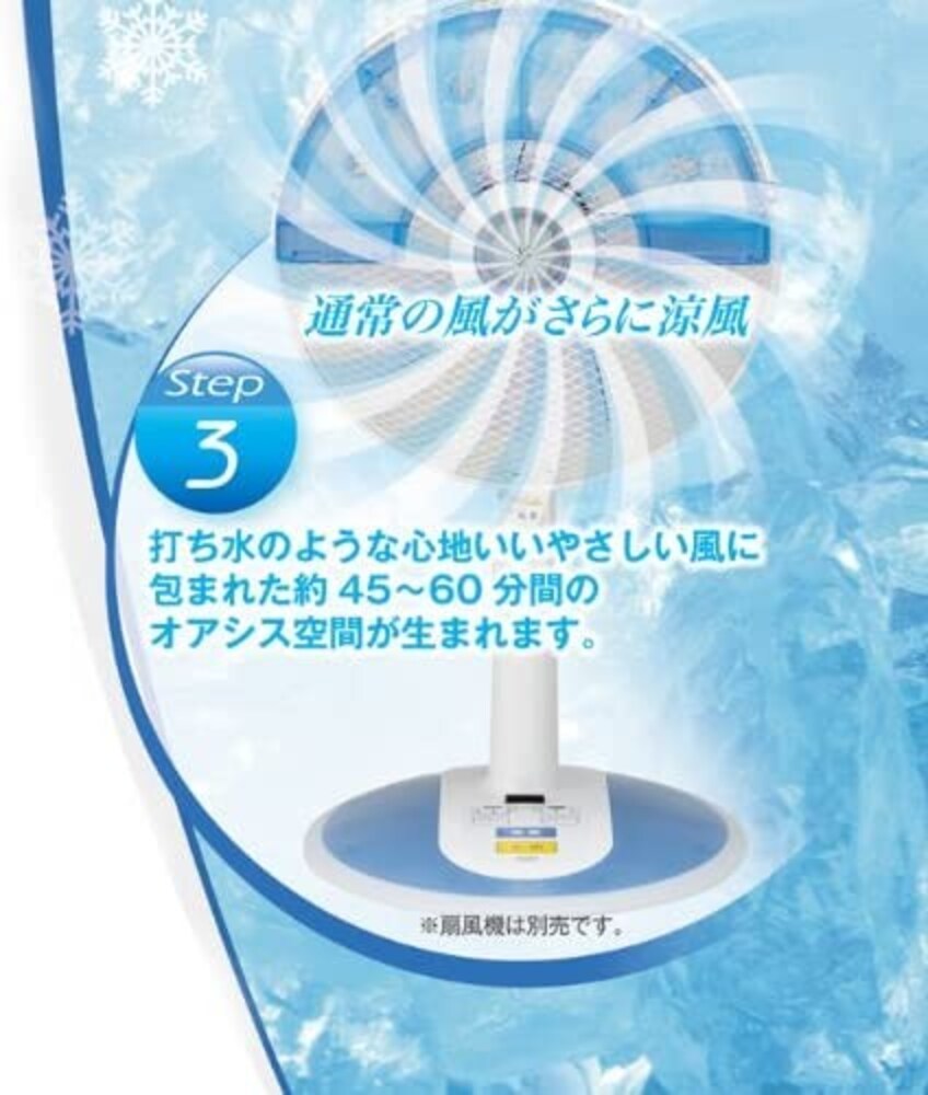 扇風機に保冷剤を付け、さらに涼しく!
