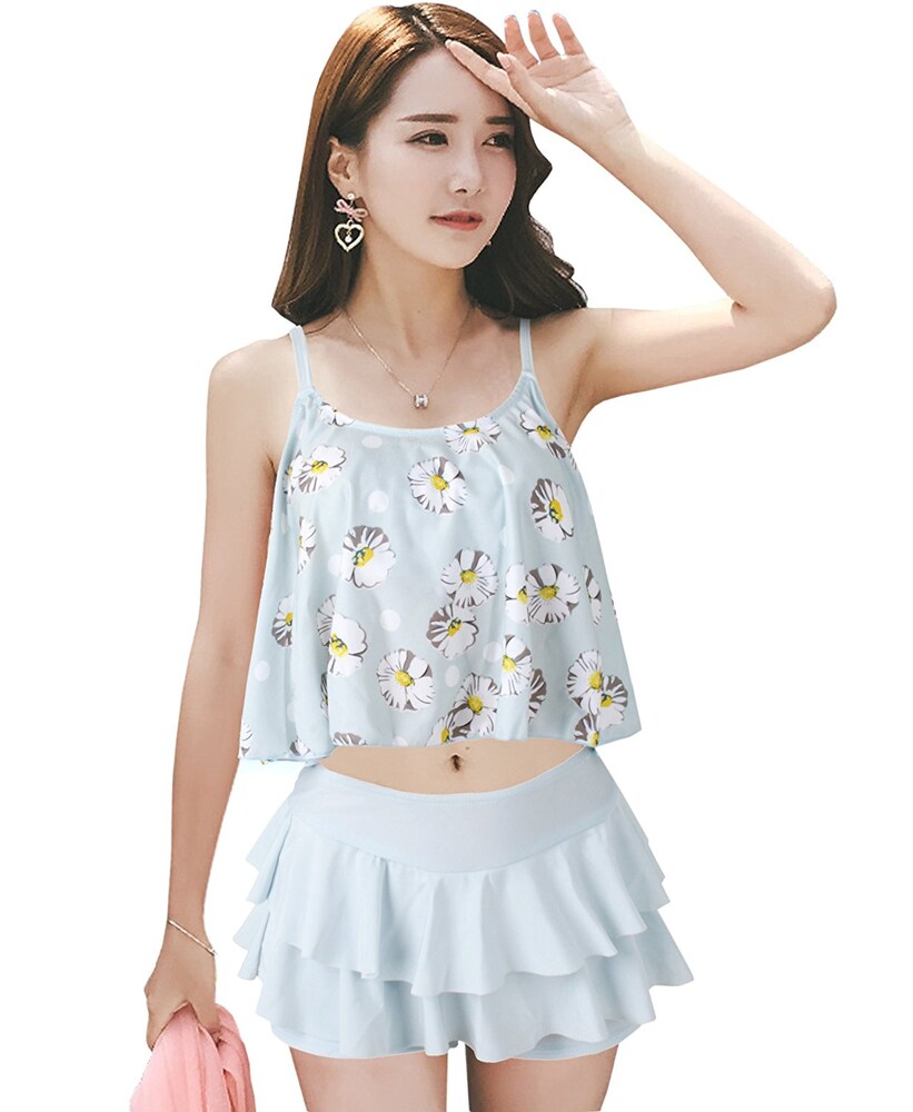 花柄フリルセパレートワイヤービキニ