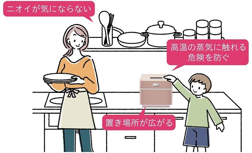 蒸気レス炊飯器のメリット