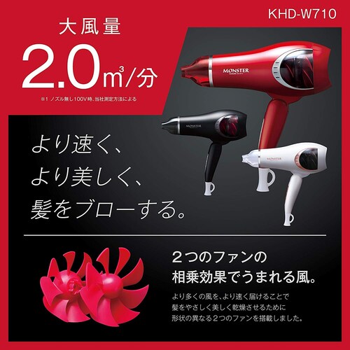 ヘアドライヤーの風量の見方