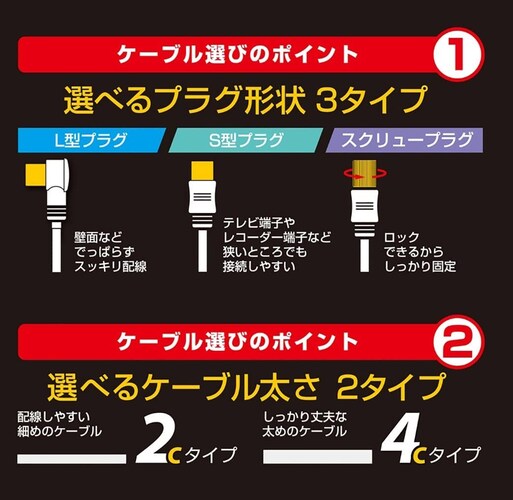 テレビ用アンテナケーブルおすすめ選と選び方 種類と規格を比較 延長方法や4k対応商品も紹介 Best One ベストワン