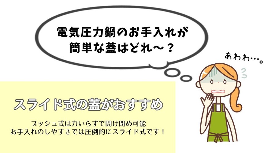 ・蓋|プッシュ式・スライド式の2種