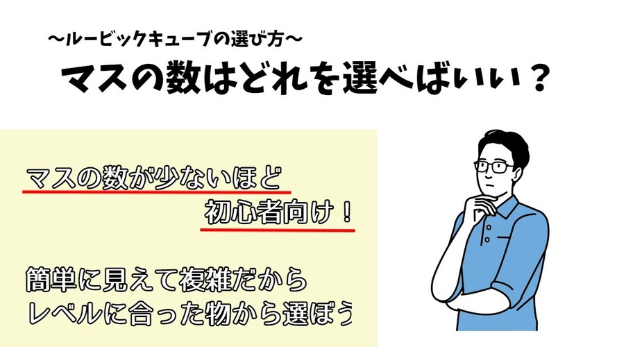 ルービックキューブはマスの数が少ないほど初心者向け