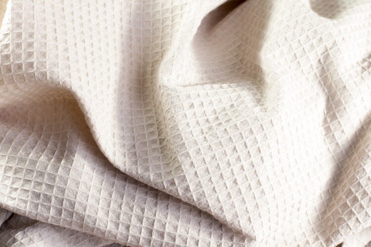 丈夫で長持ちマイヤー編み、乾きやすいワッフル編み