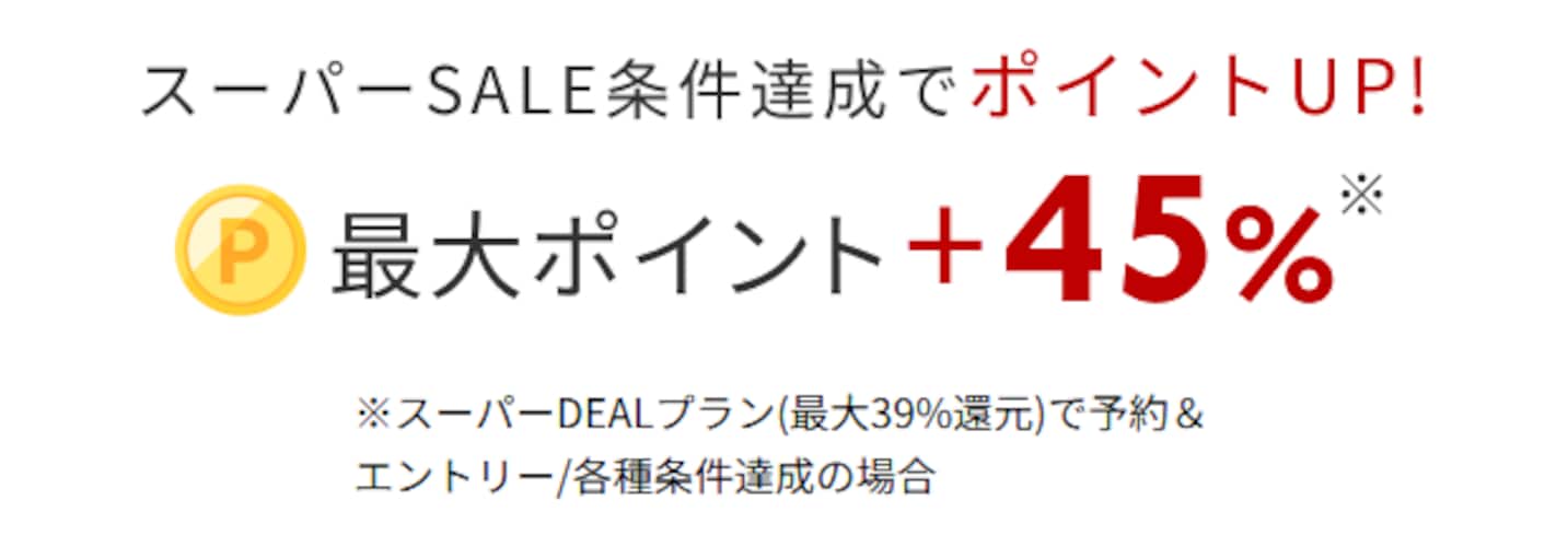 最大ポイント＋45％キャンペーンにエントリーする