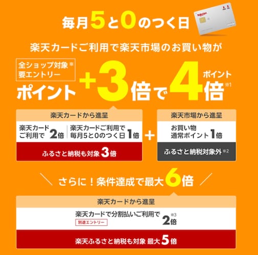 【6月5日・10日対象】5と0のつく日はポイント4倍！