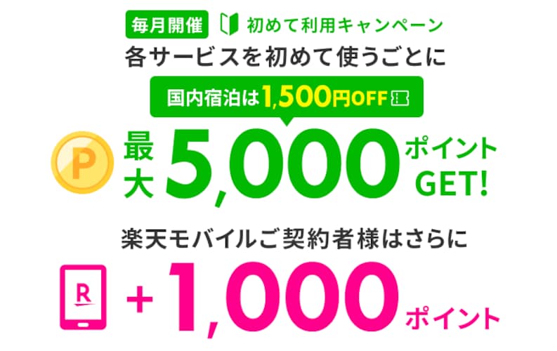 初めて利用キャンペーンでポイントをゲットする