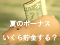 夏のボーナス、いくら貯金する？