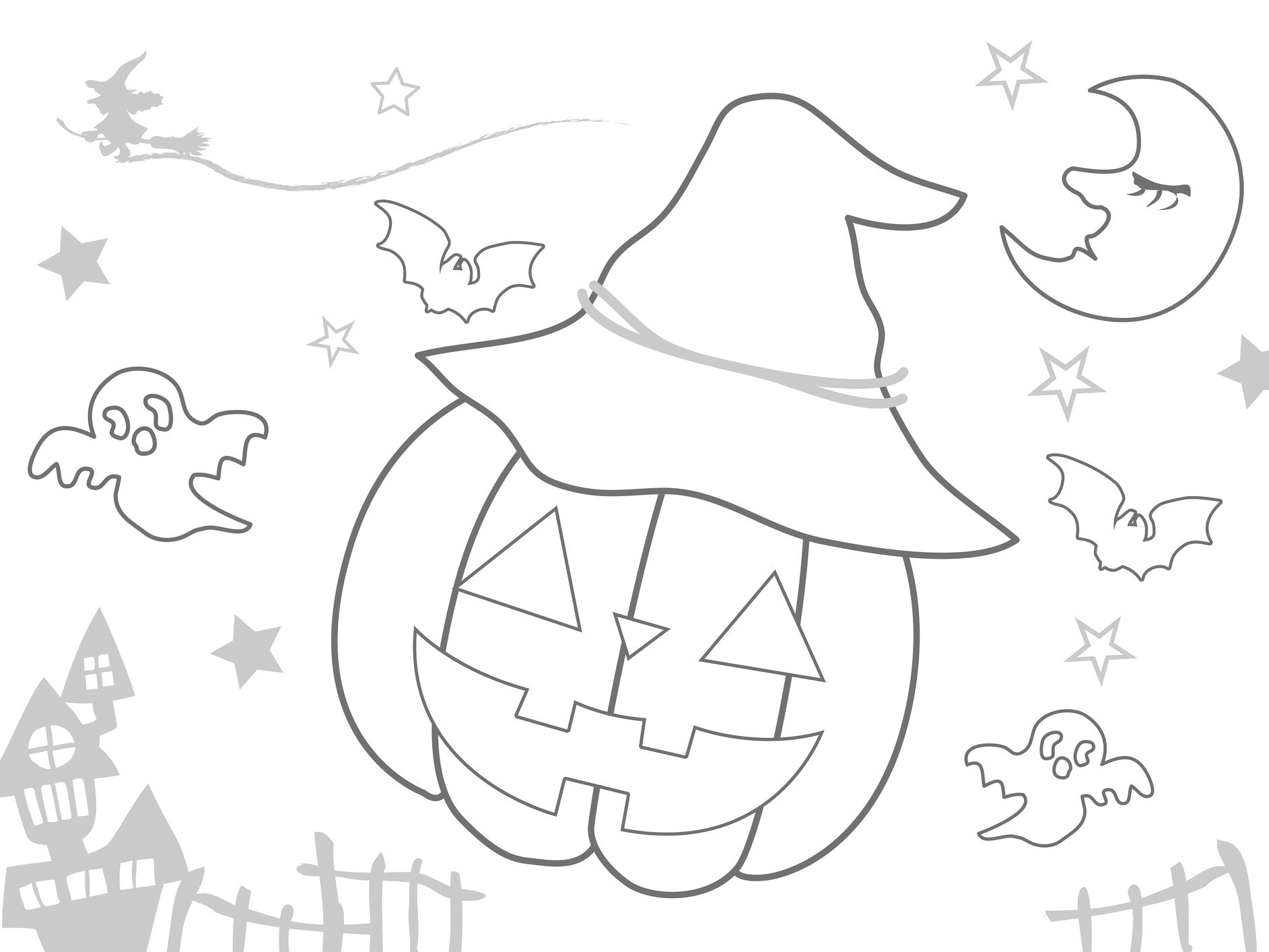 お化け屋敷のぬり絵