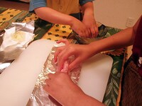 肉を巻いていく