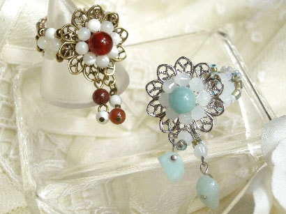 座金とビーズの簡単リングのレシピ