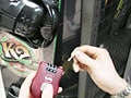 スノーボード、盗難防止用ワイヤーロック