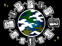 地球全体で繋がるPS3の図