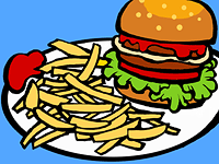 アメリカのハンバーガーの図