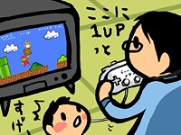 バーチャルコンソールでマリオをするの図