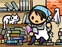 そうじ中のマンガの図