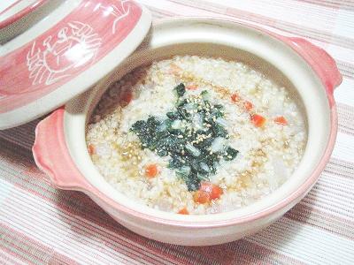 玄米と根菜の雑炊