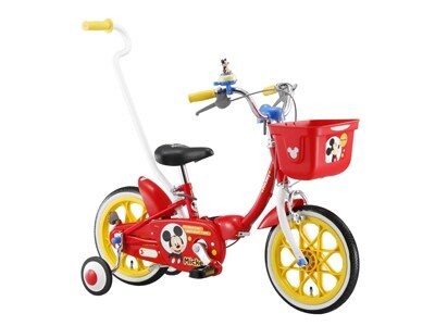 16インチ ミッキー 自転車 補助輪、ペダル脱着可