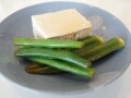 いんげんとオクラの和風マリネ　お豆腐をそえて