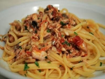 鯖のラグーソースのリングイネレシピ……簡単イタリアン！