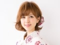 ボブの浴衣姿に！ガーリーな耳かけヘアアレンジ