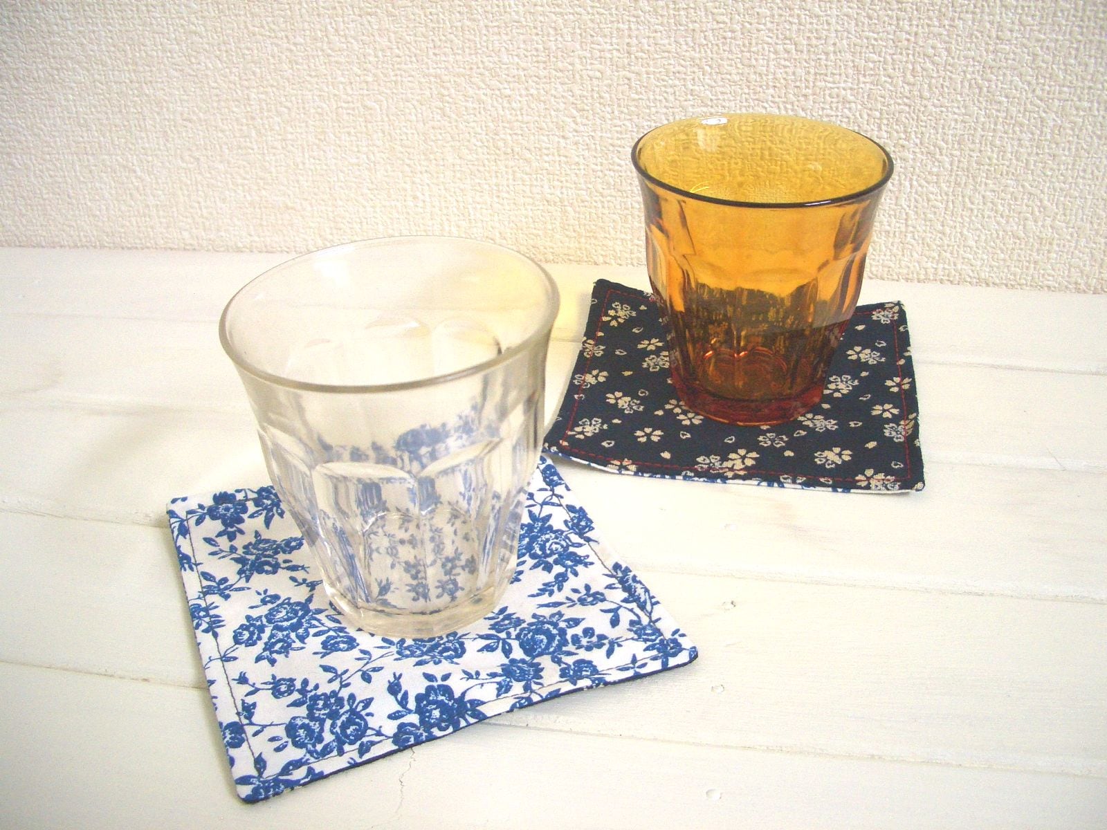 ハンドメイド【927】リバーシブル布コースター50枚セット コースターの