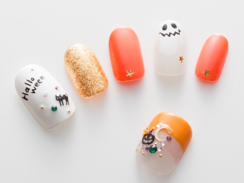 Ghost + Pumpkin Nails = Halloween Spirit! | All About Japan