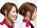 ミディアムヘアの夜会巻きアップスタイル……短めもOK！