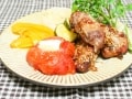 スペアリブのジンジャー焼きとトマトのオーブン焼き