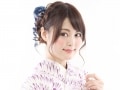 ロング浴衣・カールと編み込みで彩る簡単アレンジ