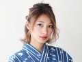 ボブ浴衣・くるりんぱで作る立体ハーフアップアレンジ