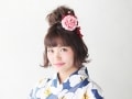 ボブ浴衣・ハーフアップお団子ヘアで小顔効果アップ！