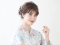 ミディアムの浴衣姿に！ルーズさがかわいいゆるお団子