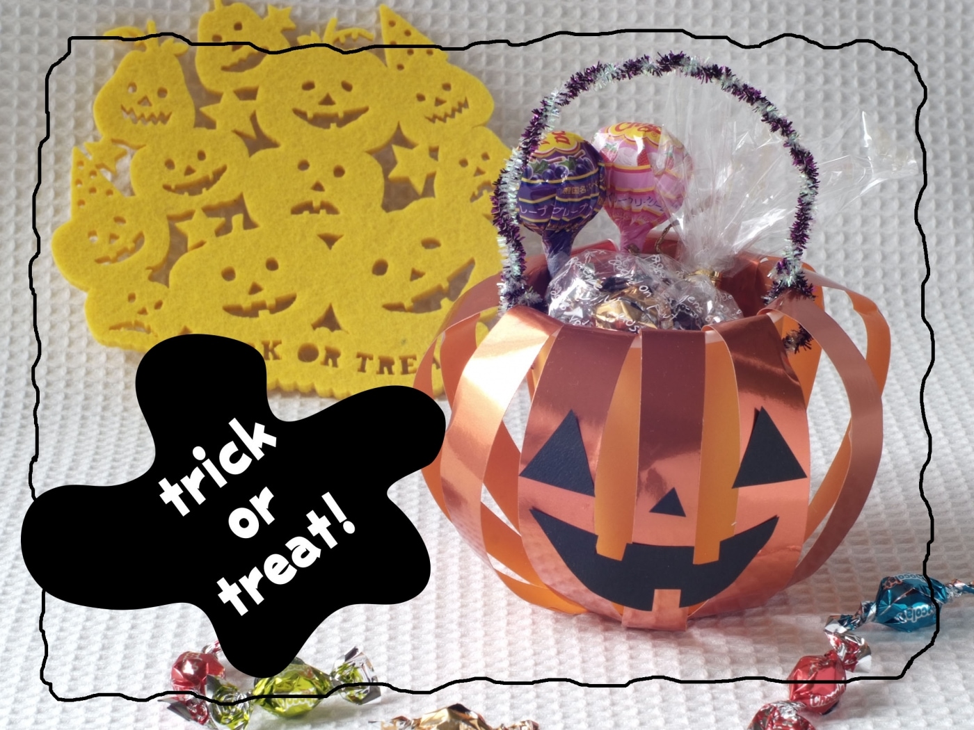 ハロウィンかぼちゃのお菓子入れ……紙コップでの作り方 [工作・自由研究