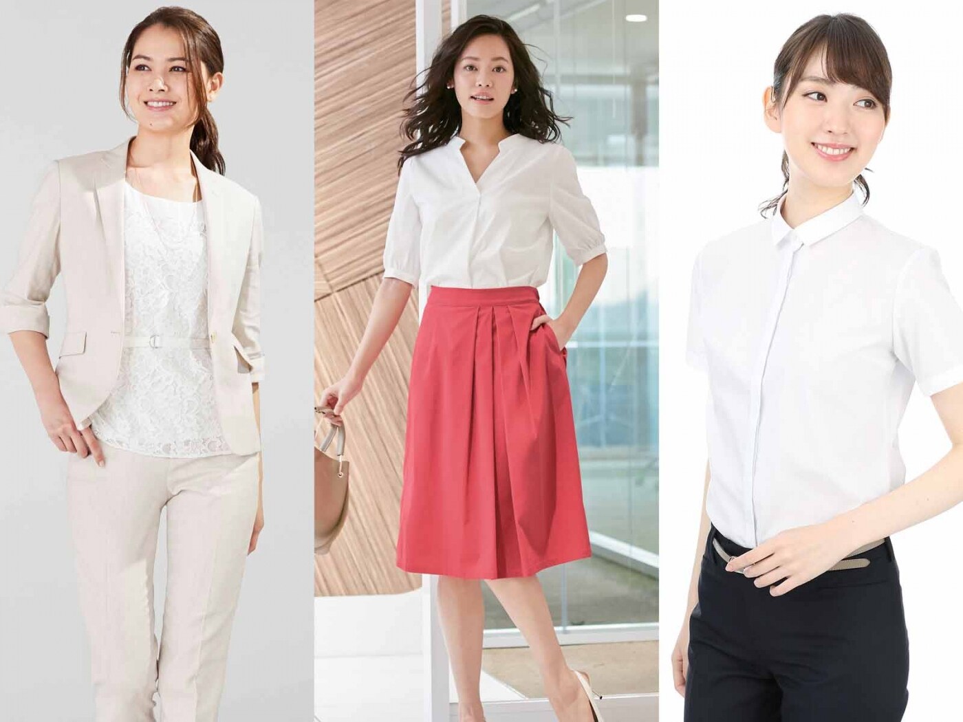 8月｜M様❤️夏物 レディースまとめ コーディネート きれいめ 上品 通勤 女性のクールビズに！夏の通勤服・機能性アイテム10選 [レディース