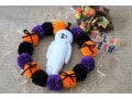 ハロウィンリースの作り方！ 3色毛糸でポンポンリースを手作り