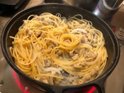 パスタを投入