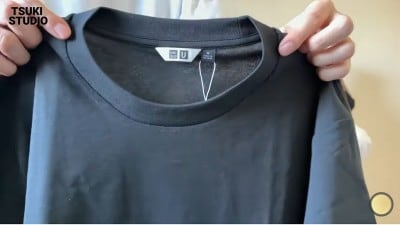 エアリズムコットンオーバークルーネックT（半袖）