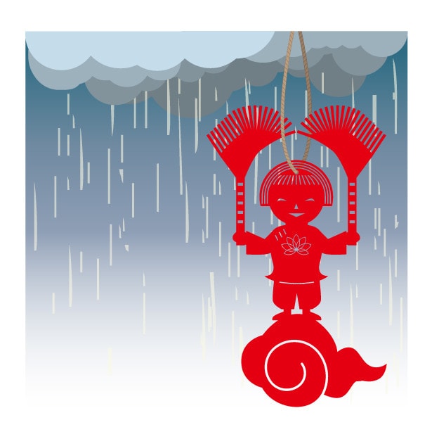 てるてるぼうず てるてる坊主は本来、顔を書かない？逆さまにつるすと雨乞い