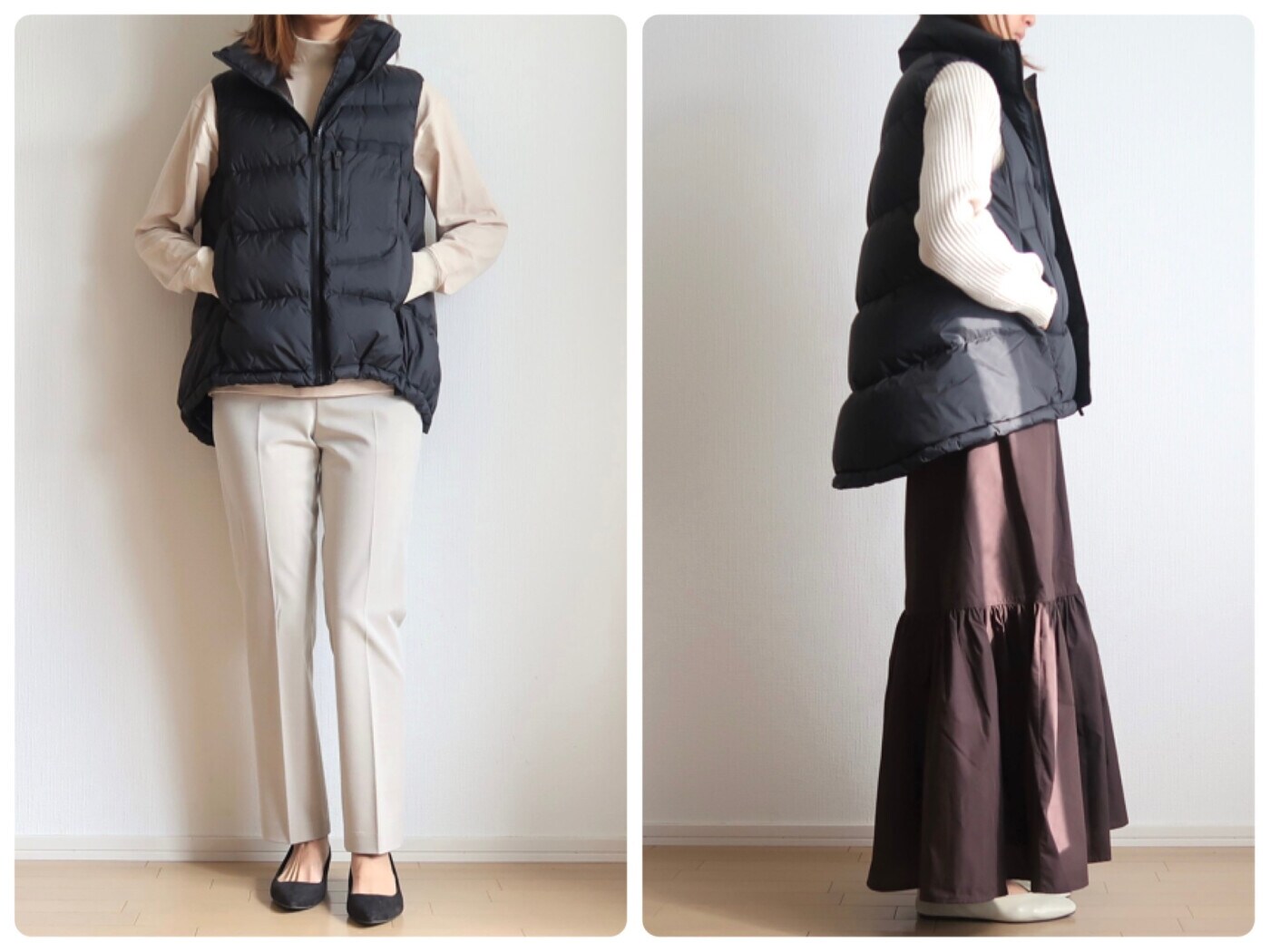 極美品】ユニクロ+J ダークブラウン ダウンベスト Sサイズ
