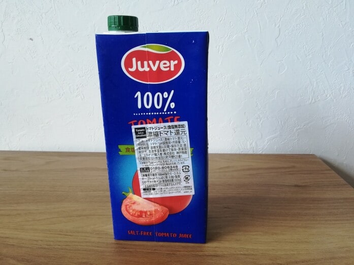 業務スーパーのスペイン産無塩トマトジュース「Juver 100% TOMATE SIN SAL」