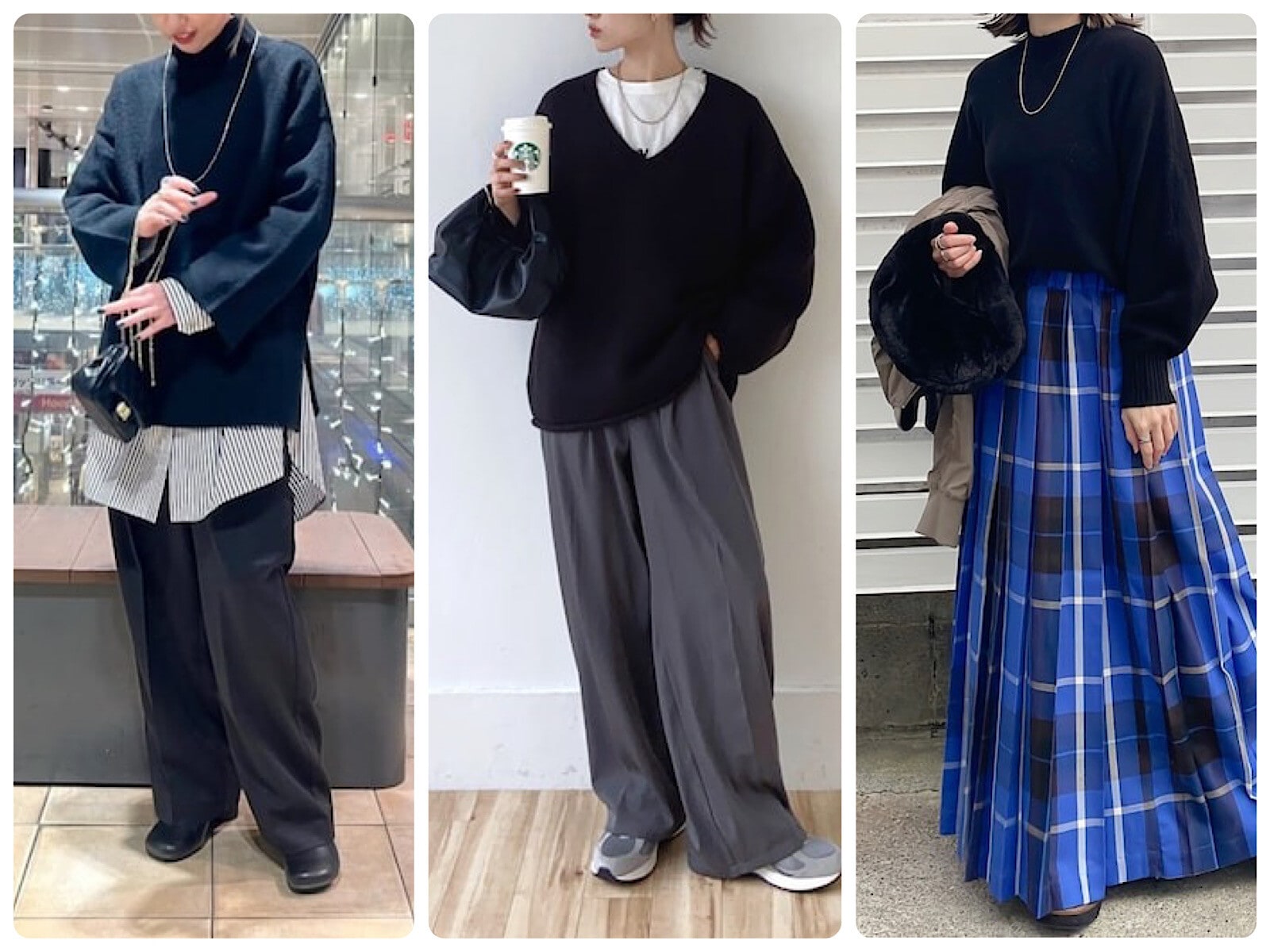 冬の定番「黒ニット」を今年らしく着こなすコツ！ すっきり  