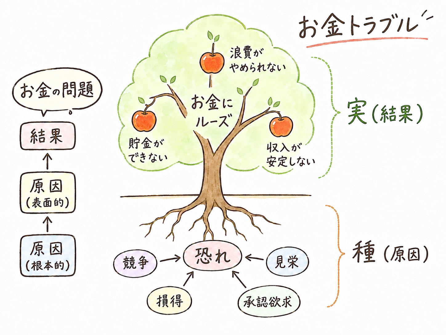 お金の問題は結果である。根本には「恐れ」があることが多い