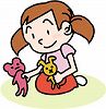 人形で遊んでいる女の子