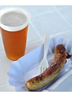 ドイツバイエルン州の村のソーセージ、生ビール