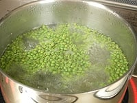鍋にたっぷりの水を入れ沸騰したら、塩と青山椒を入れ10分ほど茹でます。